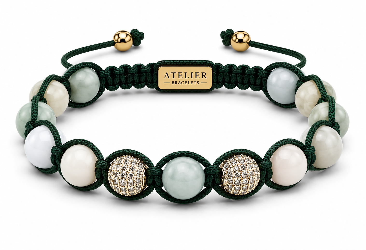 Atelier armbånd- grøn og hvid